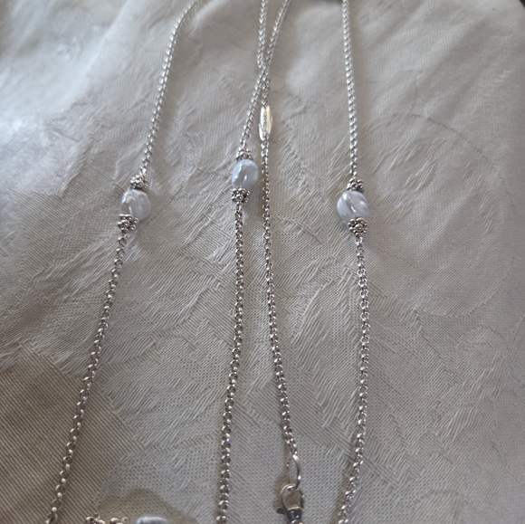 LAGOS Luna Keshi Pearl Station Necklace, SS, 34 Inches - Picture 3 of 12